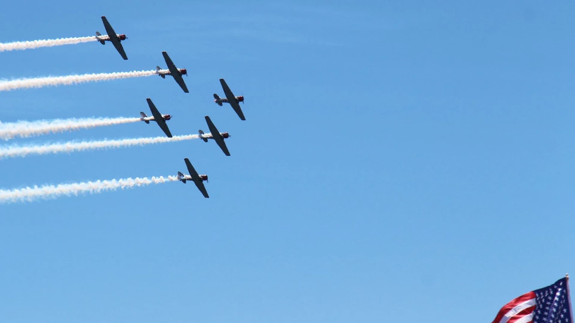 High-flying stunts at the 2019 Bethpage Air Show at Jones Beach