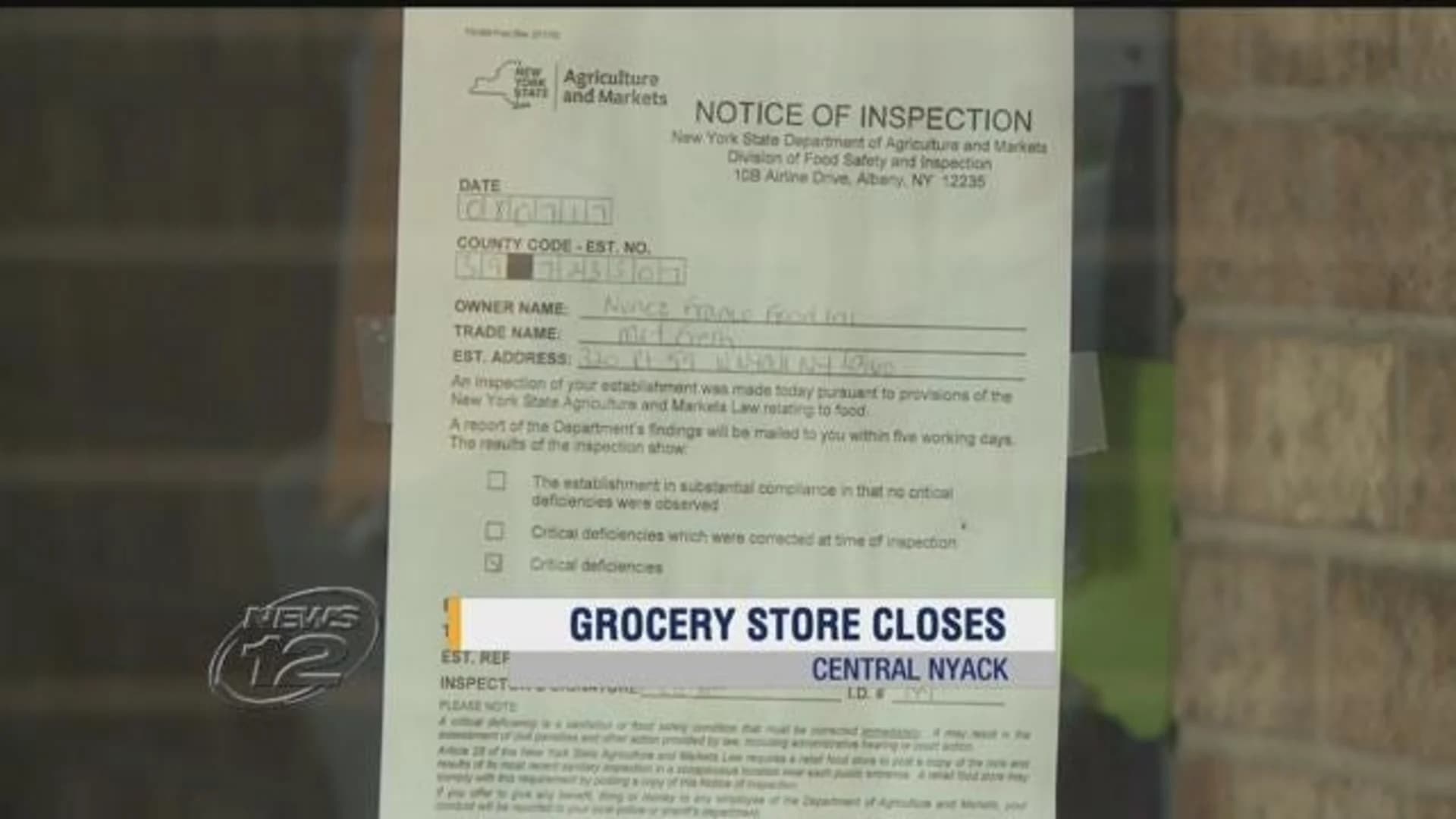 Central Nyack grocery store closes down