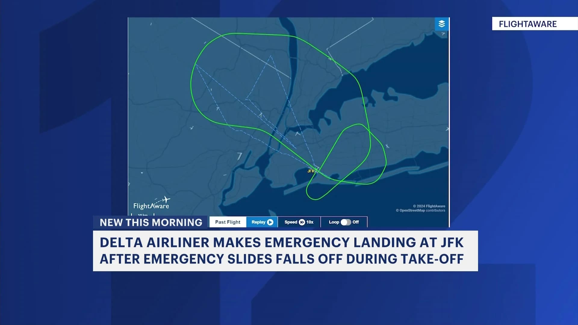 Delta plane lands at JFK due to emergency slide falling off