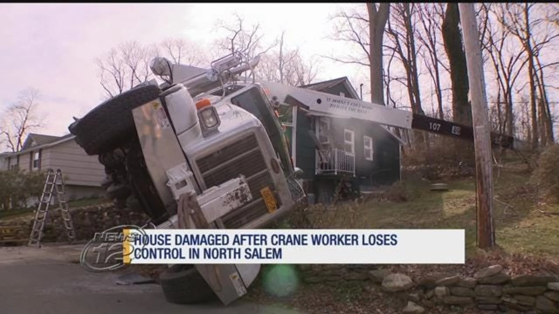 Crane truck’s boom crashes into North Salem cottage