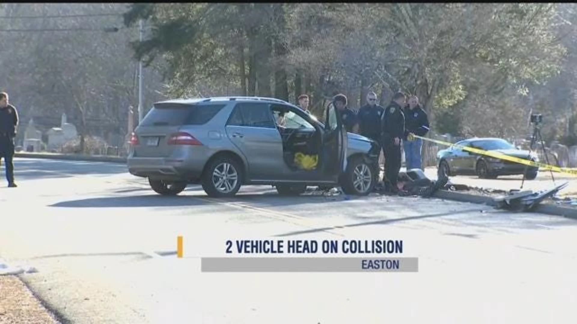 Police: 3 hospitalized in Easton head-on crash