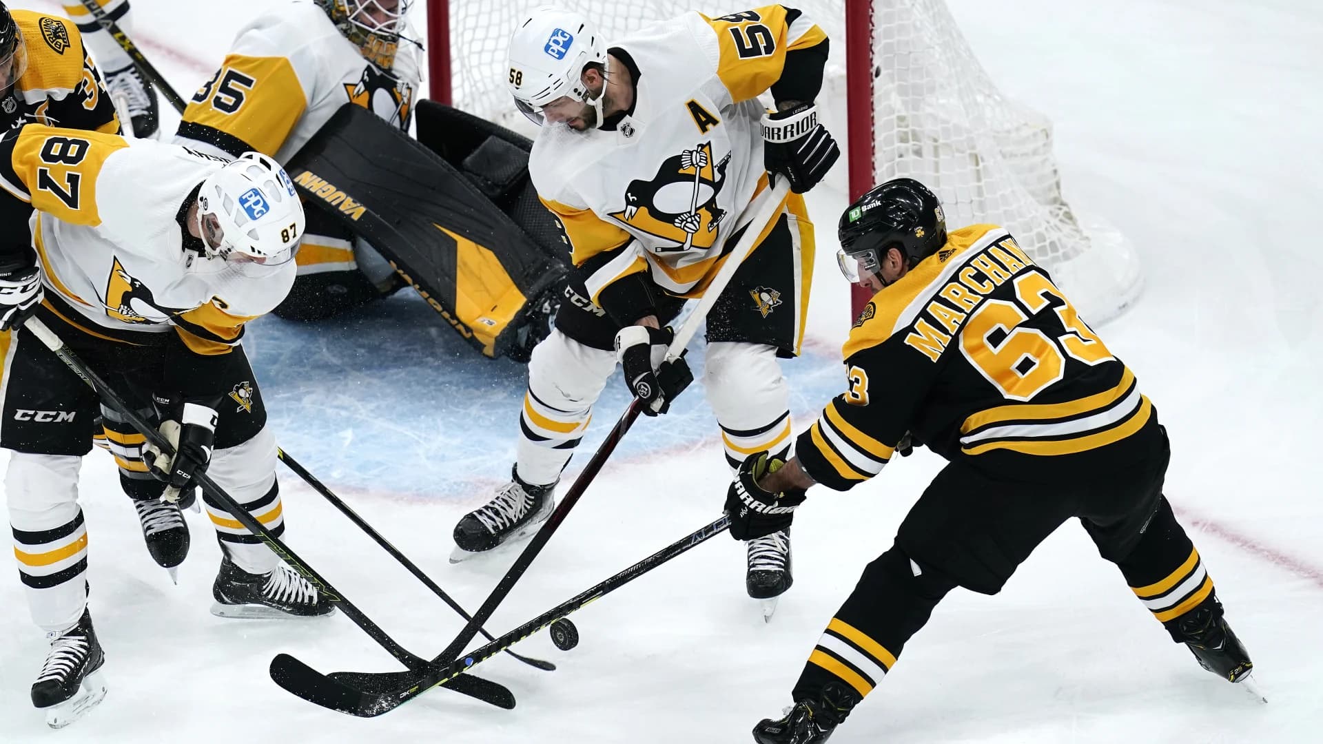 Bruins star Brad Marchand suspended six games for hit on Penguins' Jarry